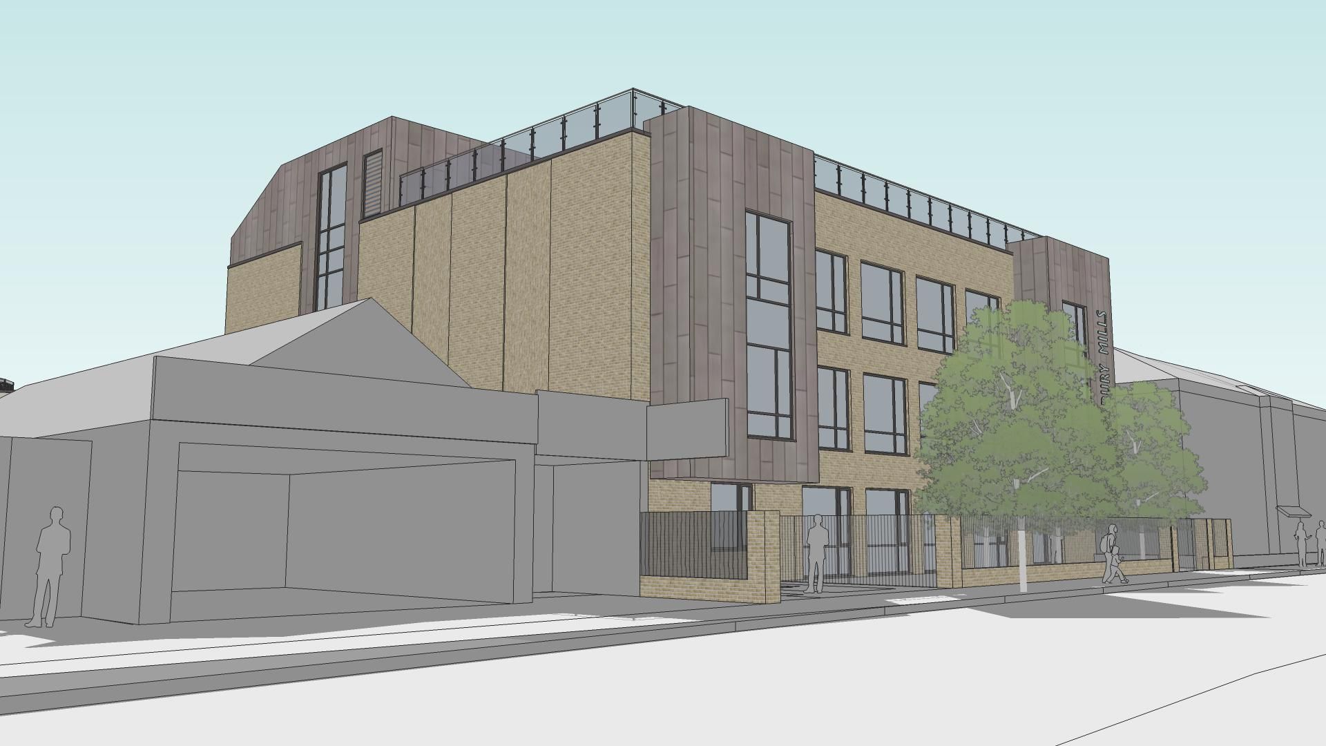 Visualisation of the proposed Canterbury Mills building